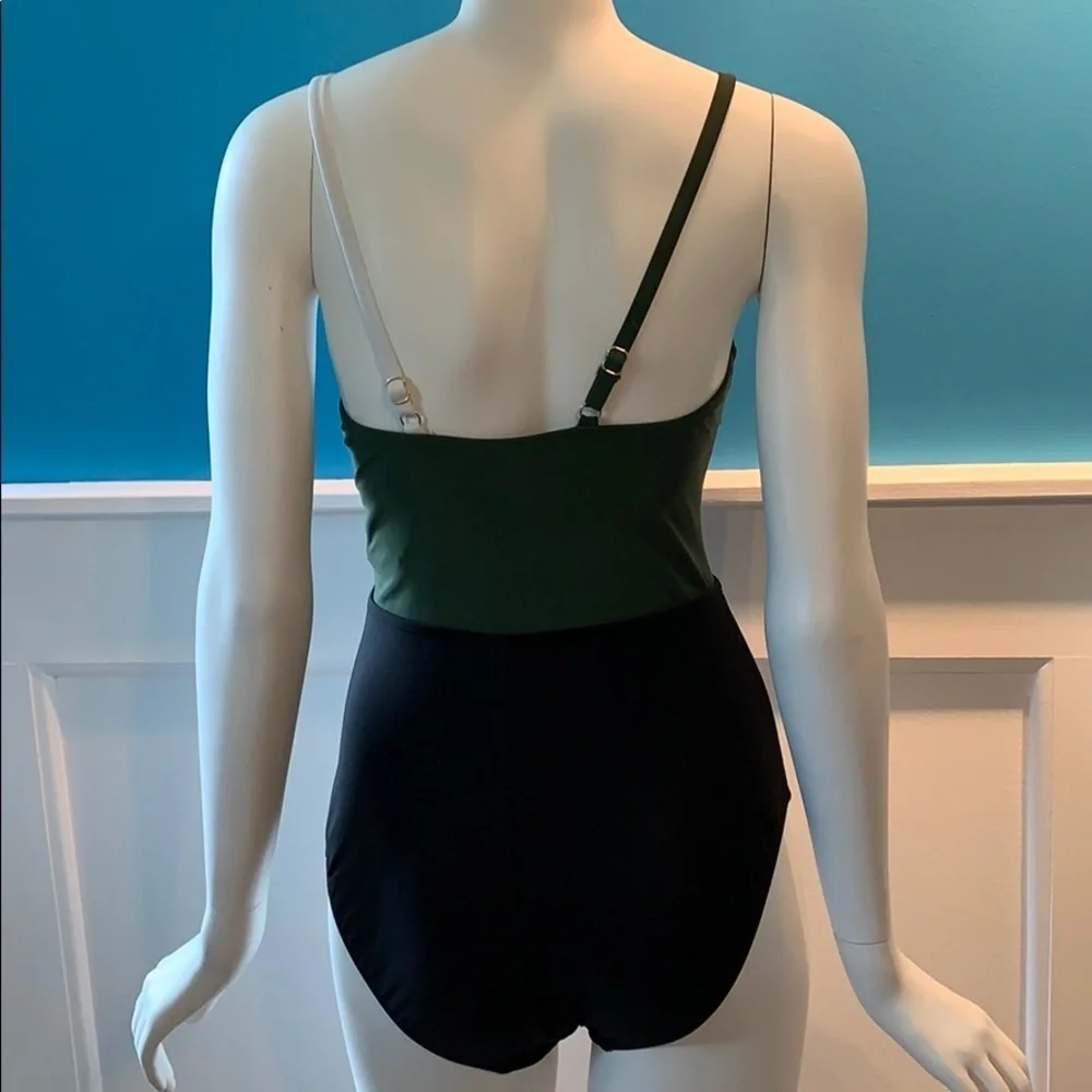 Kona Sol Swimsuit - Green, Black & White - Small‎